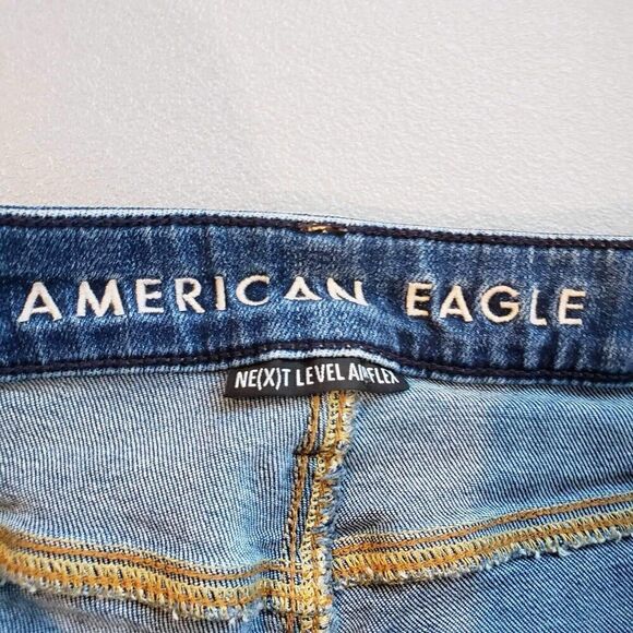 American Eagle AE Jeans Mens Size 29x32 Airflex Skinny Blue Skate Stretch - Picture 8 of 13